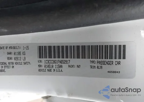2015 Chrysler 200 S from USA, damaged, VIN 1C3CCCBG1FN652917